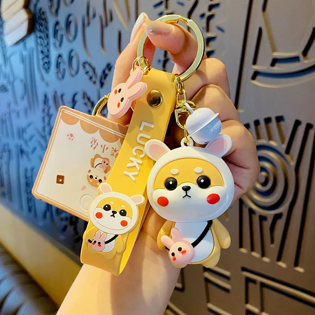 Cartoon Shiba Inu Dog Charm Keychain Cute Keyring Bag, Suitcase Accessory  Phone Pendant Car Ornament - Temu