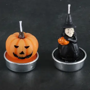 

Halloween Christmas Thanksgiving Candle Pumpkin Small Candle Halloween Plastic Art Candle 3
