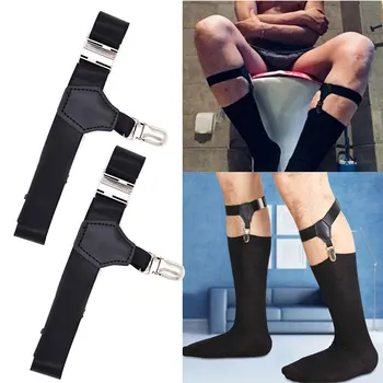 

1 Pair Adjustable Men Socks Stays Anti Rust Lightweight Non Slip Elastic Crease Resistant Suspender Comfortable Garters Holder