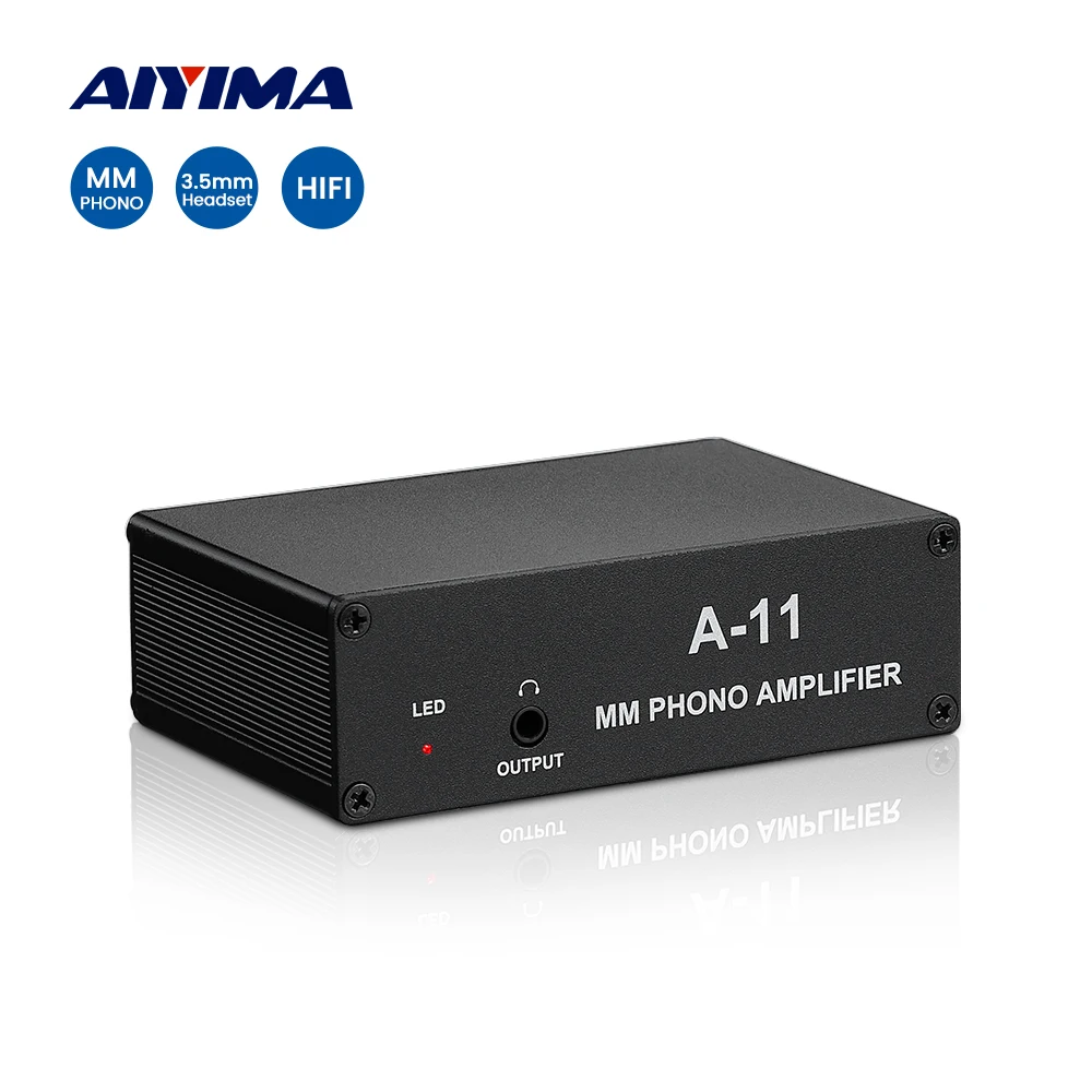 AIYIMA Audio A-11 MM Phono Preamplifier for Turntable Phonograph Preamp Mini Stereo Audio HiFi With Headphone Amplifier