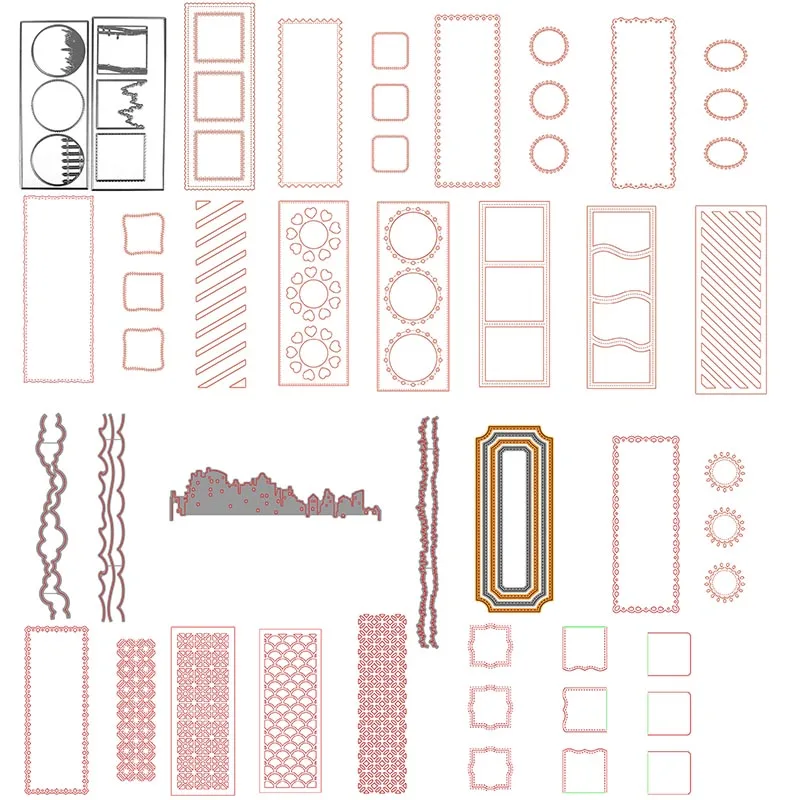 Slimline Frames Sfondi Fustelle In Metallo Per Scrapbooking Craft Die Cut Card Making Goffratura Stencil Album Photo New 32