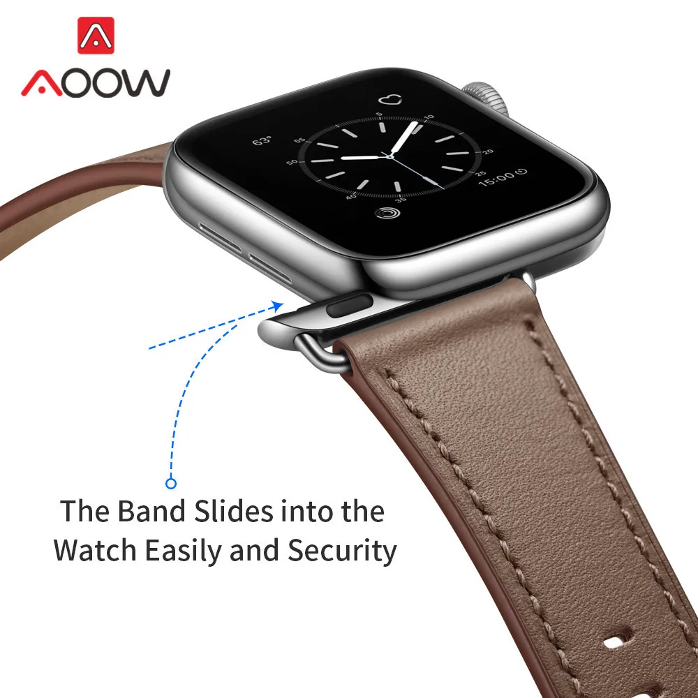 Ремешок для часов из натуральной кожи для Apple Watch 5, 4, 38 мм, 42 мм, 40 мм, 44 мм, роскошный мужской и женский браслет для iWatch 3, 2, 1