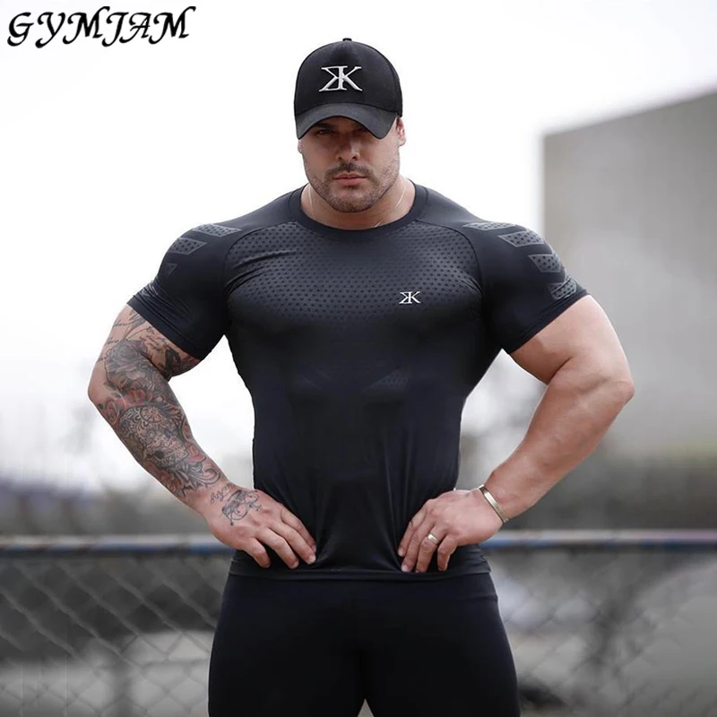 

Muscle Men's Fitness T-Shirt Tops Fashion Men's Short Sleeve Sportswear Brand Men's Fitness Apparel