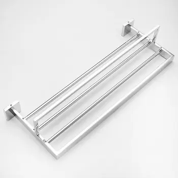 

304 Stainless Steel Towel Rack Bathroom Rack Towel Bar Hotel Project Bright Brushed Double Towel Rack Bathroom Accessories