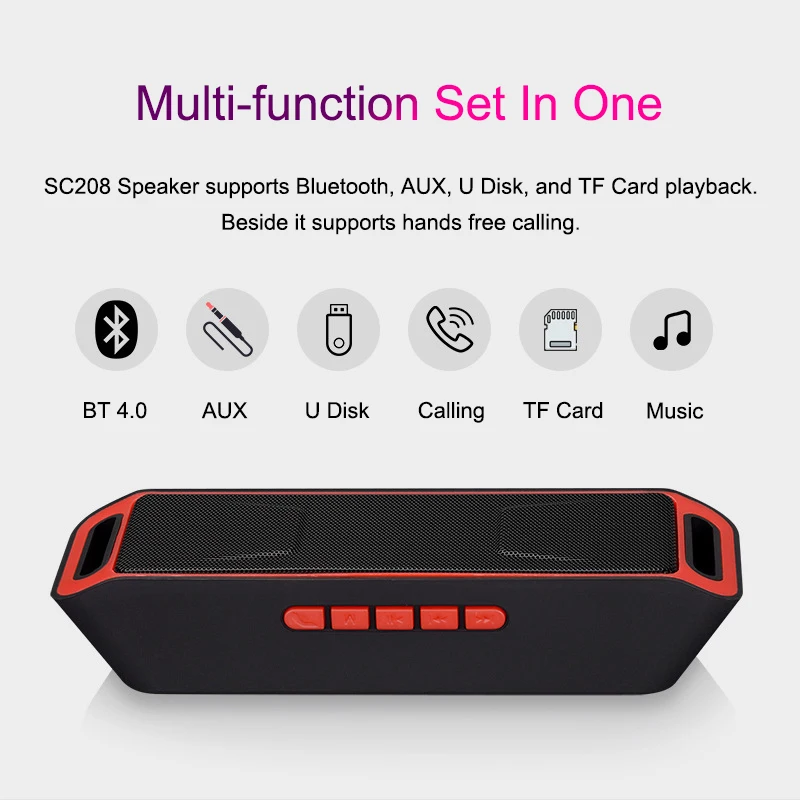 SC208 беспроводной Bluetooth динамик компьютера мини двойной портативный маленький