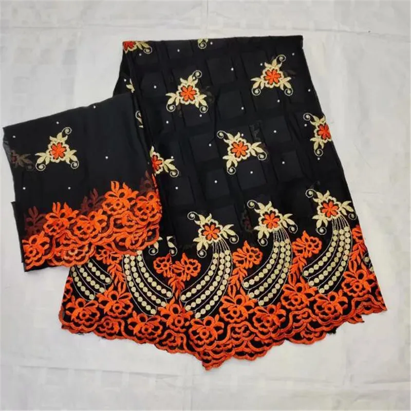 

African style new design flower print swiss cotton lace with blouse matching nigerian swiss lace set with stones 5+2yards -CYE30