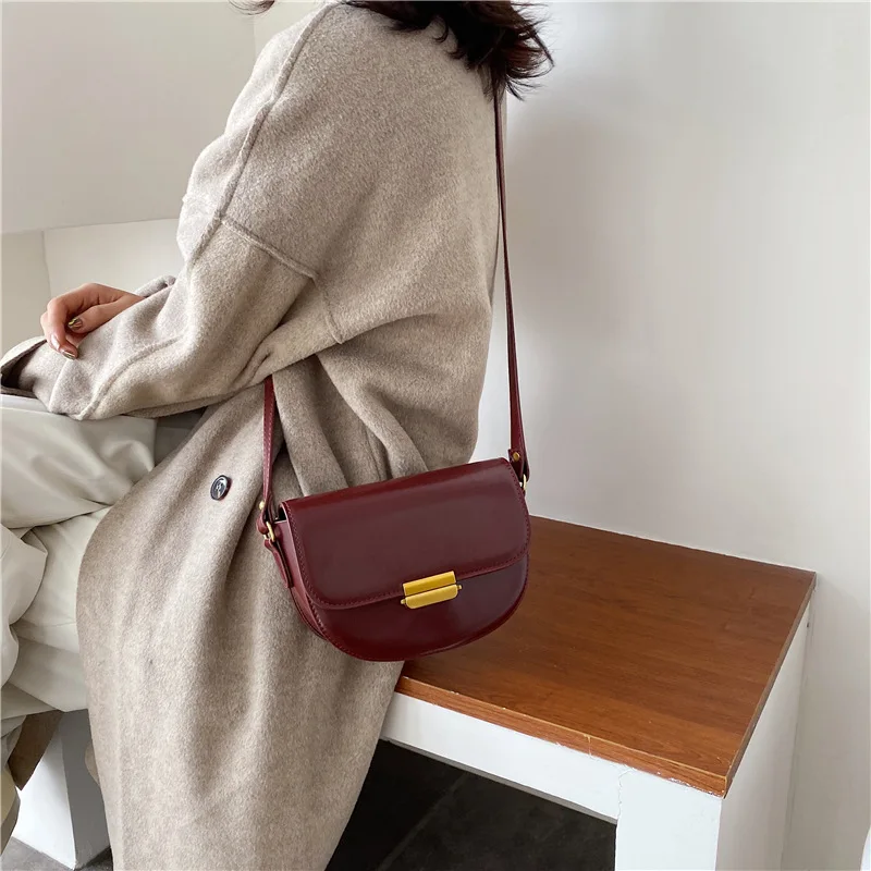 

High Grade Sense Western Style Small Bag 2019 Autumn And Winter New Style Retro Fashion Saddle Bag Versatile Shoulder Textured B