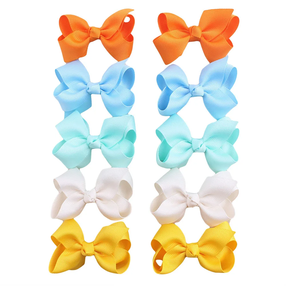 Hot Selling Europe And America Upturned Flower Bow 40-Color Baby Barrettes Children Headdress