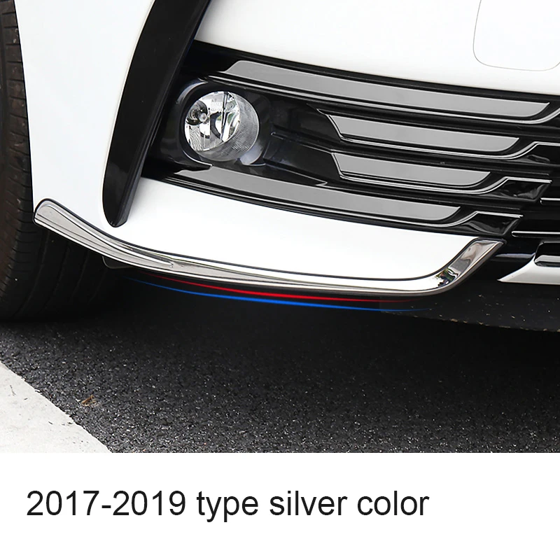 Lsrtw2017 нержавеющая сталь автомобиля бампер угловая полоса планки для Защитные чехлы для сидений, сшитые специально для toyota corolla 2013 - Название цвета: front silver color 1