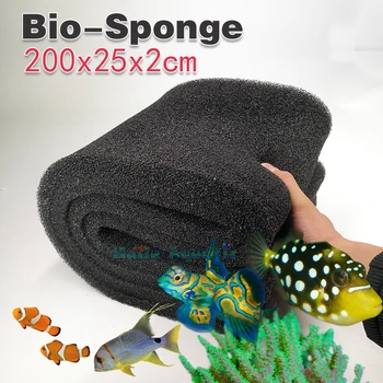 

200x25x2cm Haile Aquatic Bio Sponge Filter Media Pad Cut-to-fit Foam for Aquarium Fish Tank Koi Pond Aquatic Porosity 25 ppi