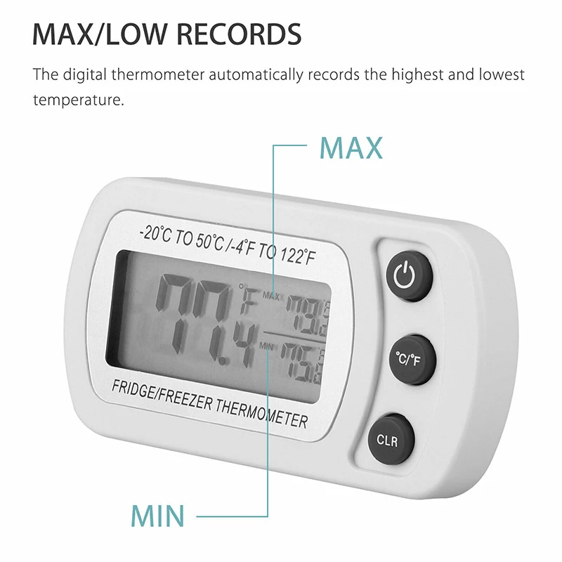 1pc Refrigerator Alarm Thermometer Digital Wireless Fridge Freezer Temperature 