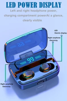 

TWS Wireless Earphones Bluetooth Earphones 5.0 8D Bass Stereo Headphone LED Display With 2000mAh Power Bank Headset With Mic