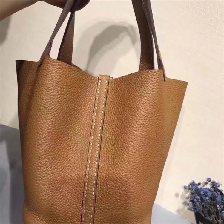 Leather Lady Cabbage Basket with Large Capacity