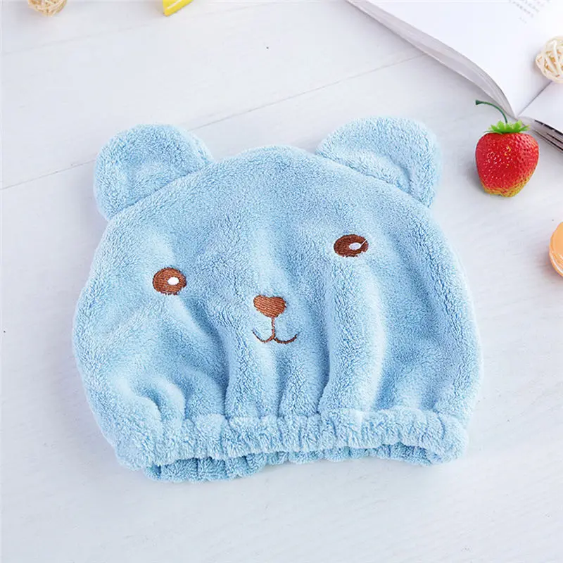 Quickly Dry Hair Hat Wrapped Towel Cap Towel Hygroscopicity And Breathability Microfiber Hair Turban For Women Telescopic Caps - Цвет: Синий