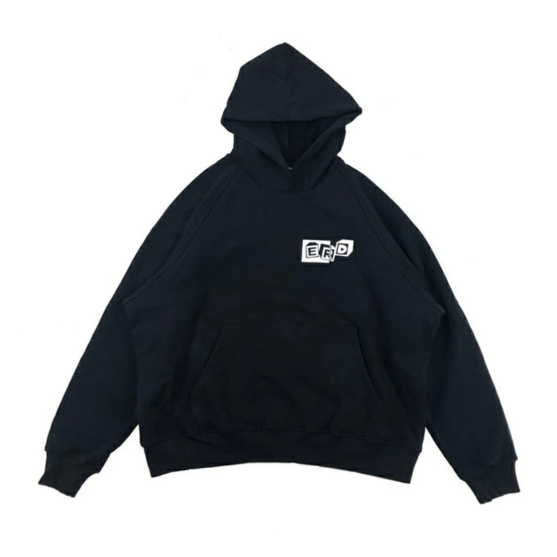 

ERD Hip-Hop Classic LOGO Embroidery Hoodie Men Women Cotton Casual Loose Pullover Comics Printing E.R.D Sweatshirts