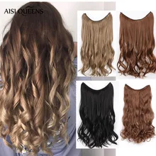 Aisi Queens, прямые шиньоны с рыбьей линией, без зажимов, цельные накладные волосы, синтетические, высокотемпературные волосы для женщин