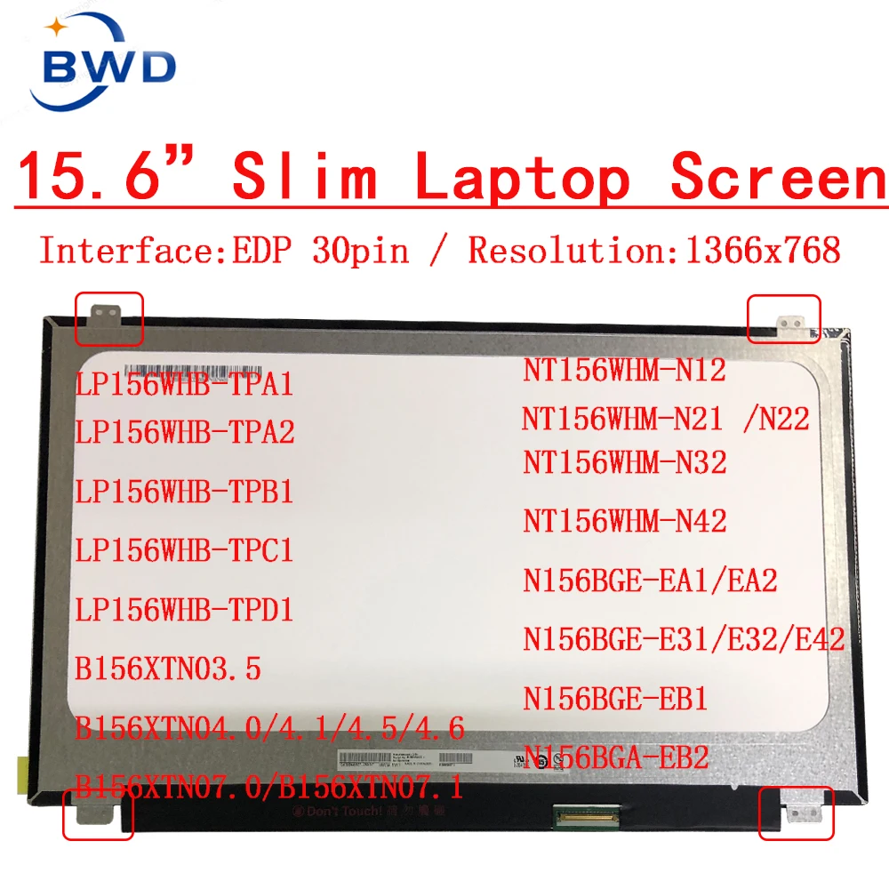 

Tela Led slim15 EDP 30PIN,B156XTN07.1,N156BGA-EB2 ,NT156WHM-N32,NT156WHM-N42,,B156xtn03.2,N156BGA-EA2 EB2,NT156WHM-N12,B156XTN04