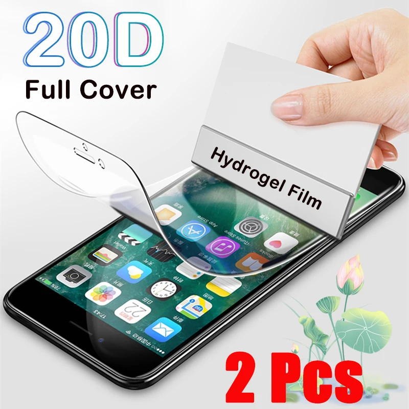 Изогнутая Гидрогелевая пленка с полным покрытием 2 шт. для iPhone 12 11 Pro Max XR X XS MAX