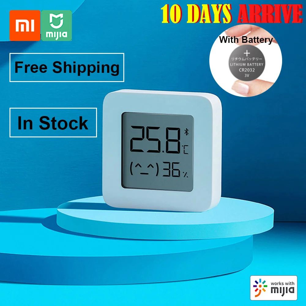 Xiaomi-termómetro Mijia 2, higrómetro inalámbrico inteligente con Bluetooth, pantalla Digital LCD, Sensor de temperatura y humedad, funciona con la aplicación Mijia