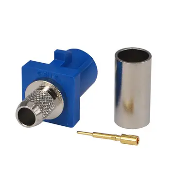 

2 PCS Car GPS DAB Radio Antenna Connector Fakra C Blue/5005 Male Plug Connector Crimp for Cable RG58 LMR195 Navigation