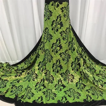 

Nigerian Lace Fabrics African Velvet Lace Fabric High Quality Lace Sequin, Green French Lace Fabric for Dress latest Net lace