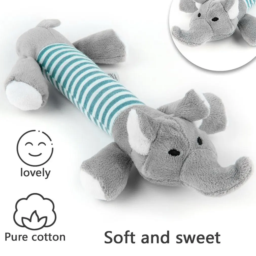 Pet Puppy Chew Squeaker Squeaky Plush Sound Piggy Elephant Duck Ball Dog Animal Sounding Toys 3