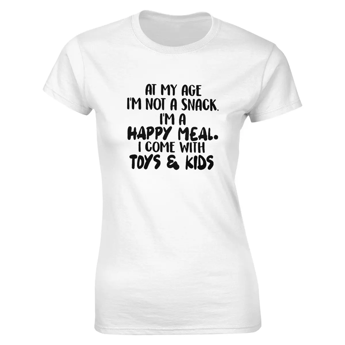 Мужская футболка в моем возрасте I'm Not a закуска Happy food I Come with Toys &amp Kids Mom Life Version