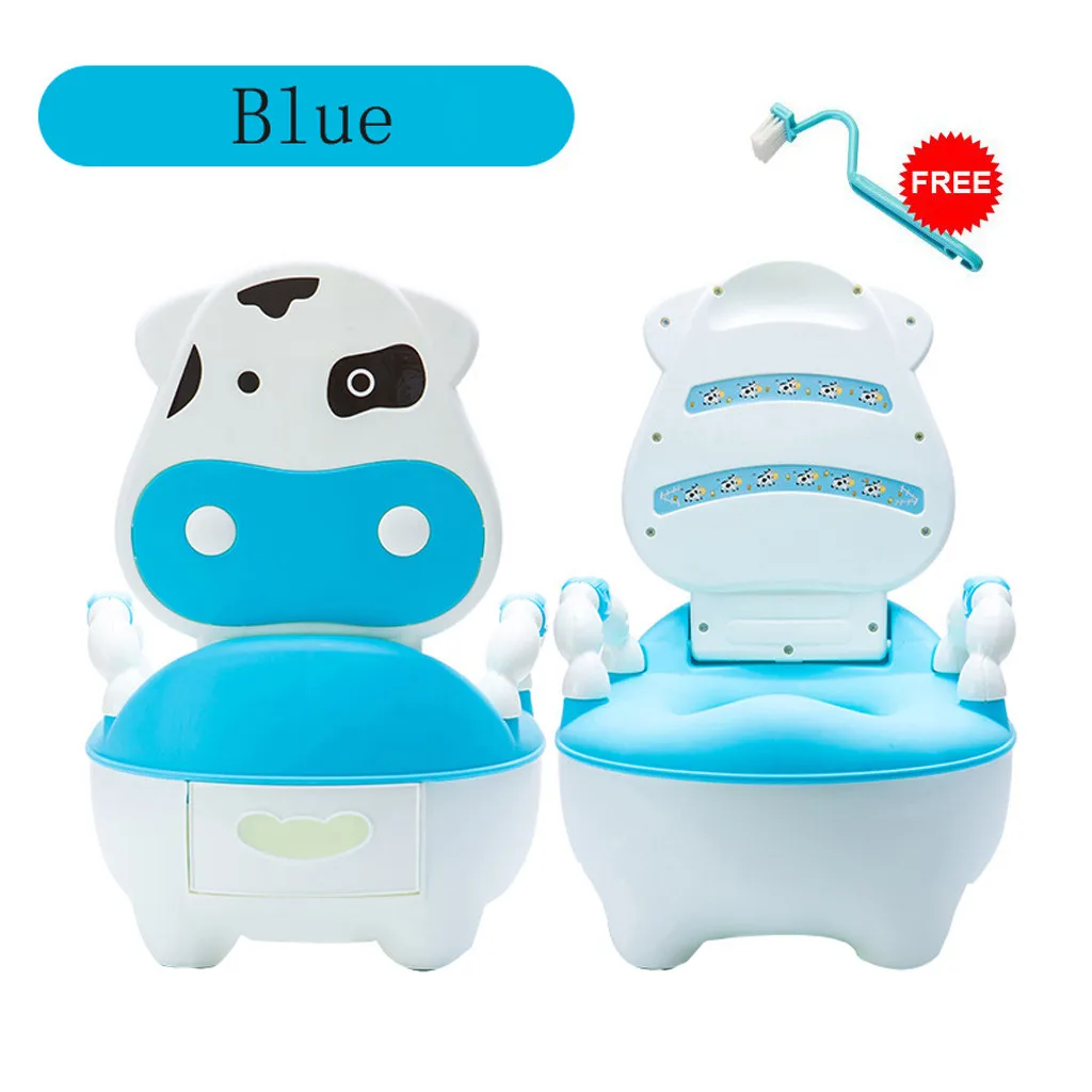 Portable Baby Pot Cute Cow Toilet Seat Pot For Kid Potty Training Seat Children Potty Baby Toilet Bowl Pot Training Potty Toilet