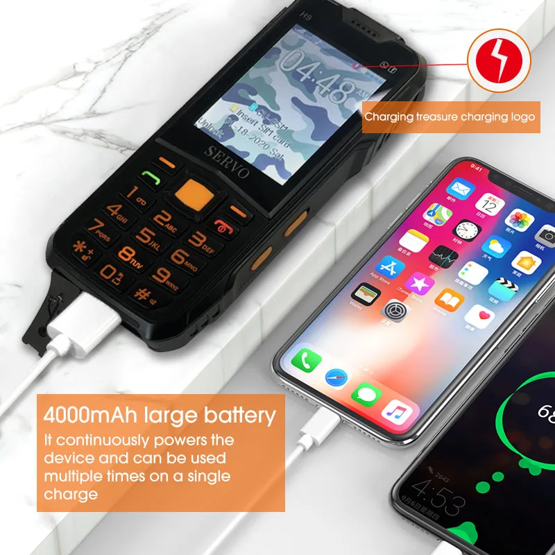SERVO H9 Настольная лампа с вентилятором 2 8 дюйма поддержкой Bluetooth GPRS FM радио 4000 мА ·