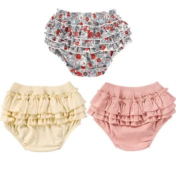 

2020 Toddler Infant Baby Girl Shorts 0-3T Floral Ruffle Sweet Bottoms Elegant Kids Cute Sweet Shorts