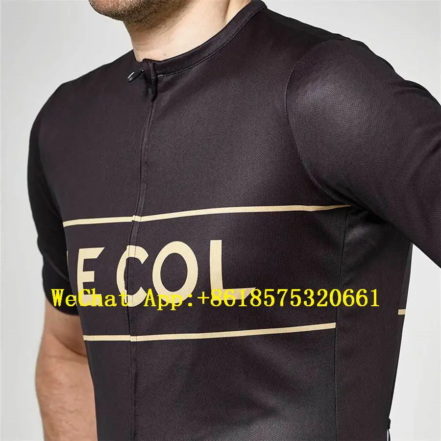 Le col Мужская велосипедная майка высшего качества pro team Летняя коллекция полосатая Облегающая рубашка для горного велосипеда топы Спортивная одежда
