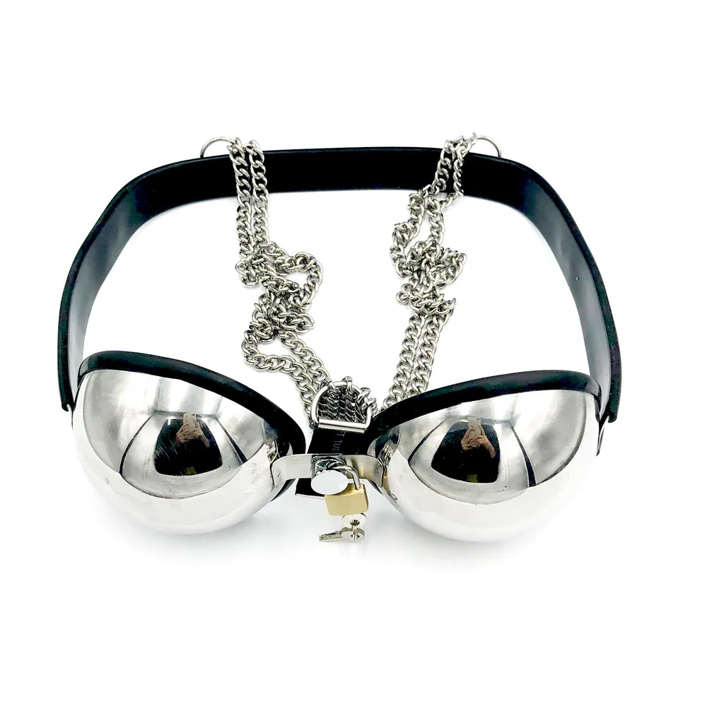 Adjustable Bust Stainless Steel Female Brassiere Breast Bondage Belts Cosplay Chastity Bra Cup Bdsm Fetish Adult Women Sex Toys nipple sex toys nipple clamps