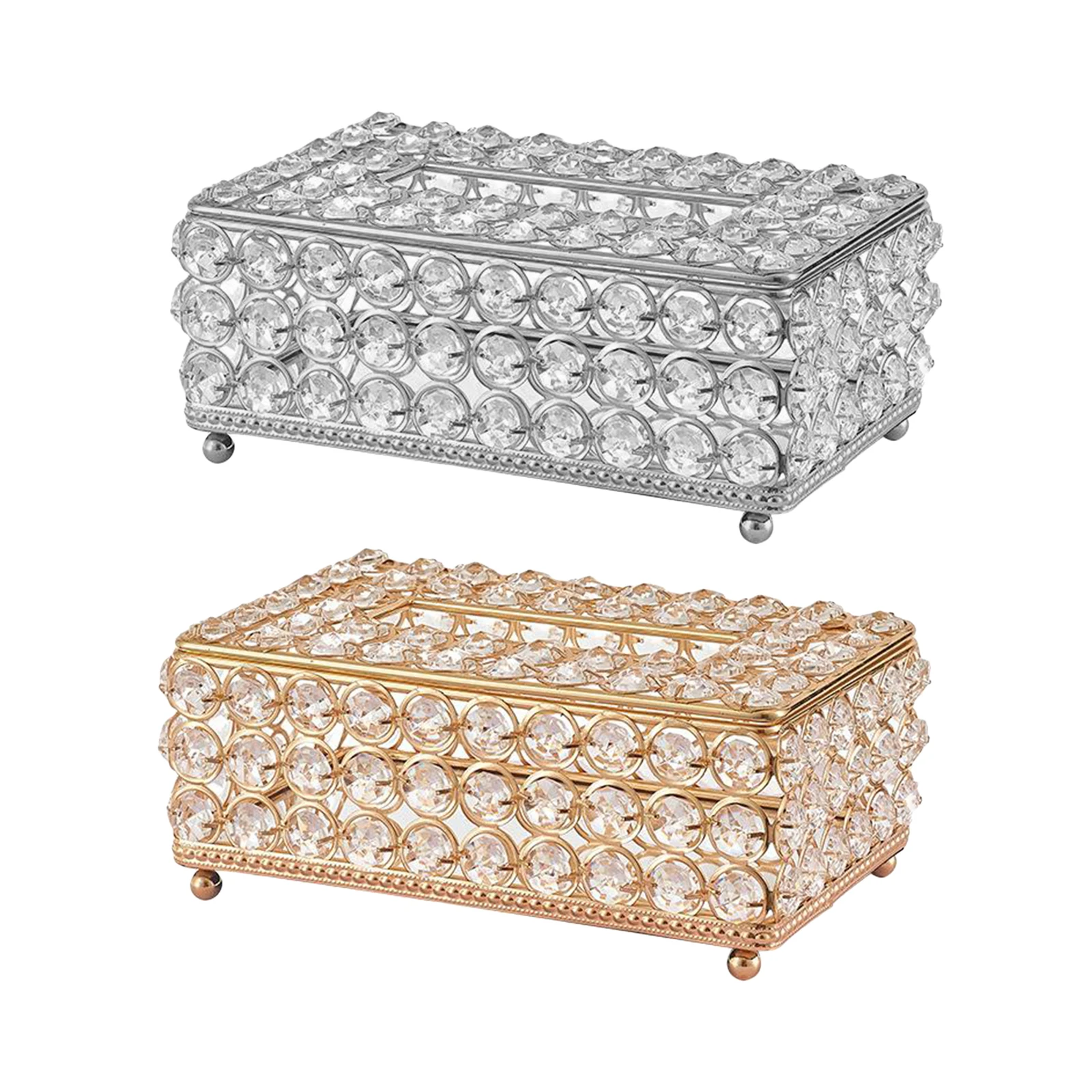 Shiny Tissue Box Elegant Napkin Holder for Living Room Bathroom Office Bar 5