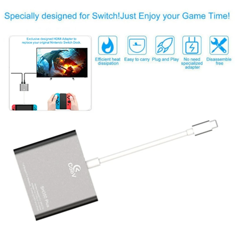 USB Type C к HDMI цифровой концентратор портативное зарядное устройство PD 4K док станция