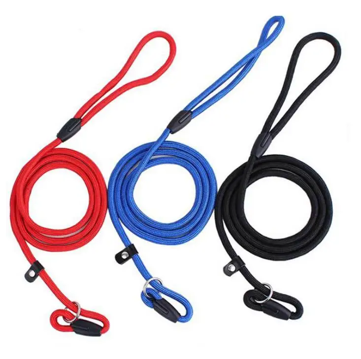 

Nylon Rope Dog whisperer Cesar Millan style Slip Training Leash Lead and Collar Red Blue Black Colors SN652