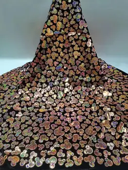 

African Lace Fabric 2020 High Quality Velvet Lace Fabric With Sequins Lace Nigerian Lace Velvet Lace Fabric French Lace Fabric