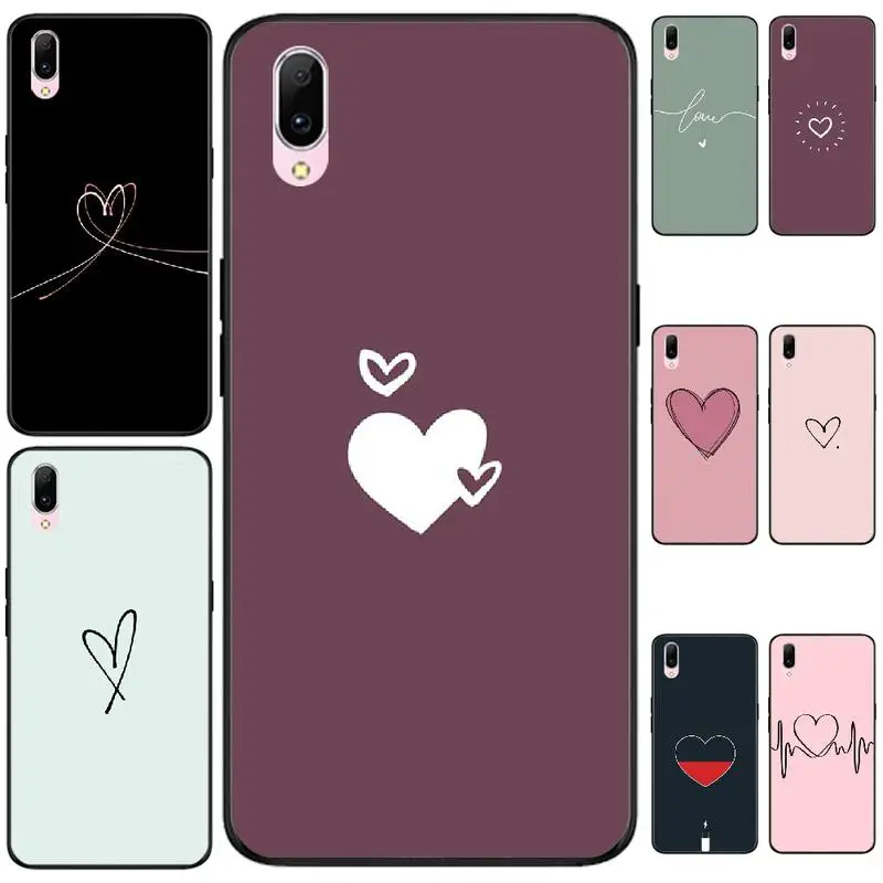 

LJHYDFCNB Couple Love Heart Luxury Unique Design Phone Cover For VIVO V11 9 7 5 5S 11I Y11PRO V7 7PLUS Y31