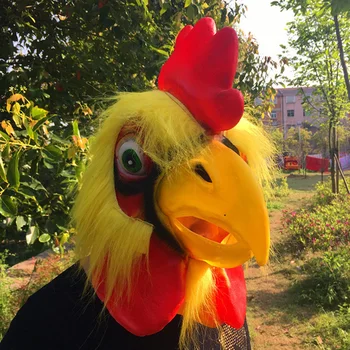 

Halloween Mask Big Cock Mask Halloween Animal Hood Set Fighting Chicken Mask With Hairy Cock Mask Cos