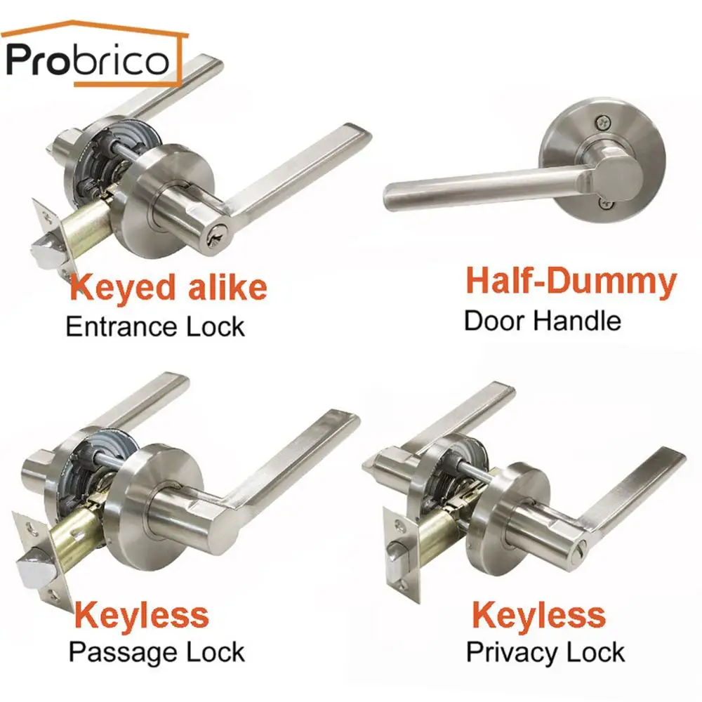 

Probrico Stainless Steel Entrance/Privcy/Passage Door Lock Satin Nickel Door Knob Door Handle DL1637SN