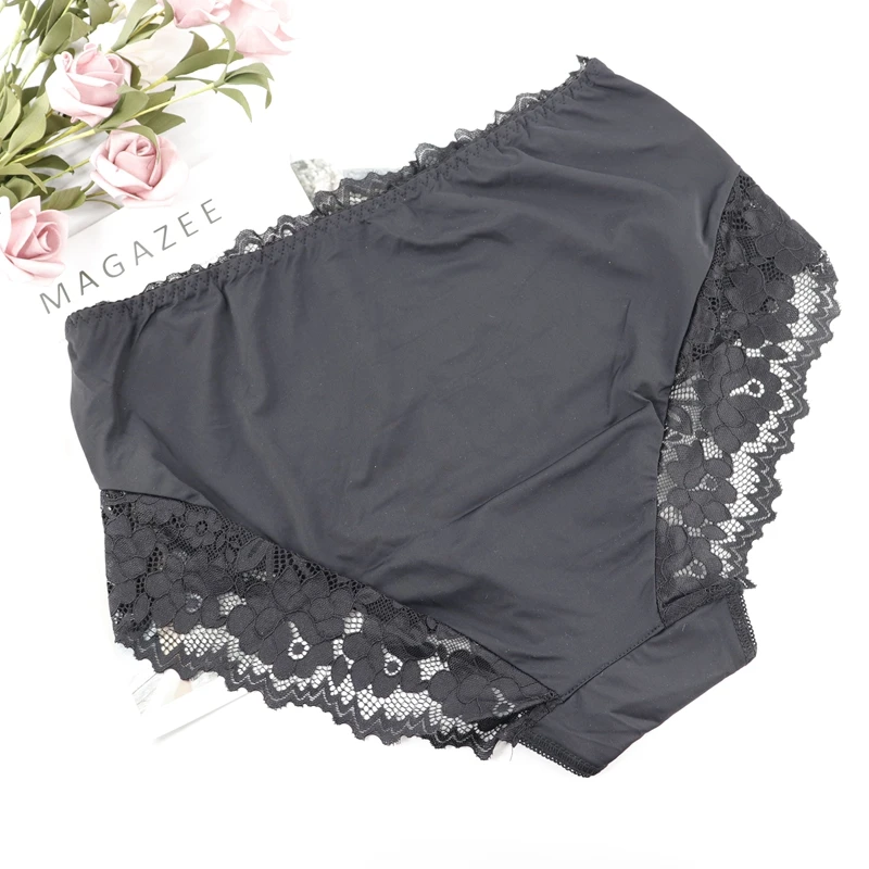 Beauwear сексуальные женские Однотонные трусы из нейлона и спандекса, бесшовные трусы, сексуальное кружевное белье, женские трусы размера плюс 3XL-5XL