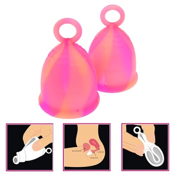 

Reusable Menstrual Cup with Ring Medical Grade Soft Silicone Feminine Hygiene