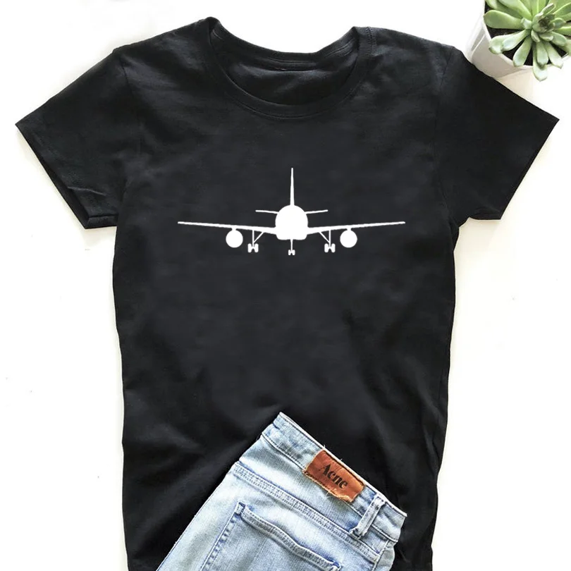 

Women Travel Lover Print Tee Shirt Tumblr Flight Harajuku T Shirt Airplane Graphic Tees Women Clothes 2019 Summer Tops Tshirts