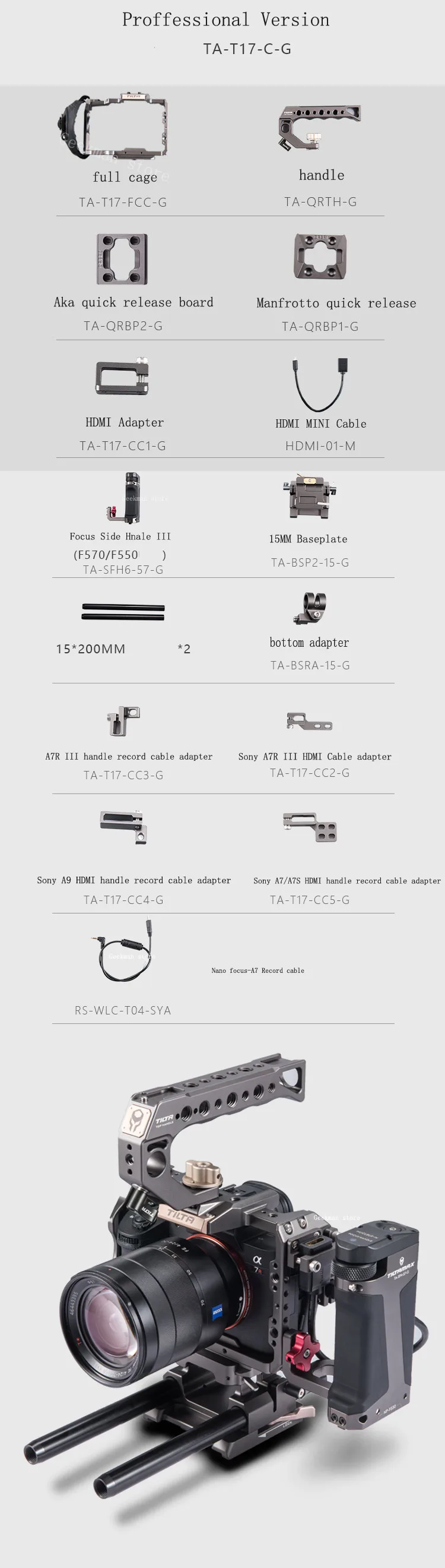 A7rii sony для клетки a7 Видео sony smallrig a7sii a7r ii/A7 Tilta vs 7/A9 A7 iii клетка sony для iii Alpha Cage a7r3 dslr