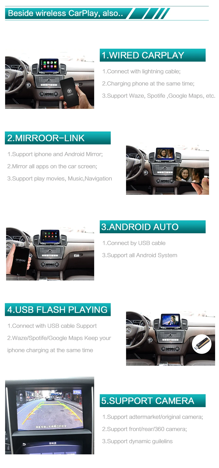 Sinairyu wifi беспроводной OEM Apple Carplay для Mercedes NTG 4,5 4,7 автомобиль играть класс W176 W204 2011-14 iOS/Android Авто зеркальное отображение
