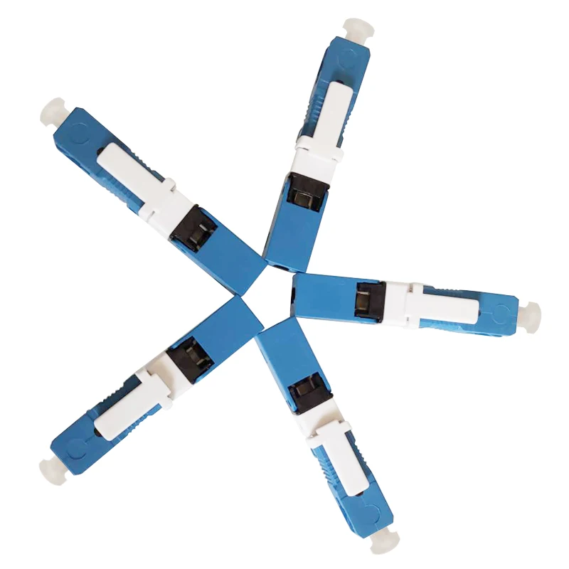 200PCS FTTH SC UPC Single-Mode Optical Fiber Quick Connector Embedded Type SC UPC Connector Blue