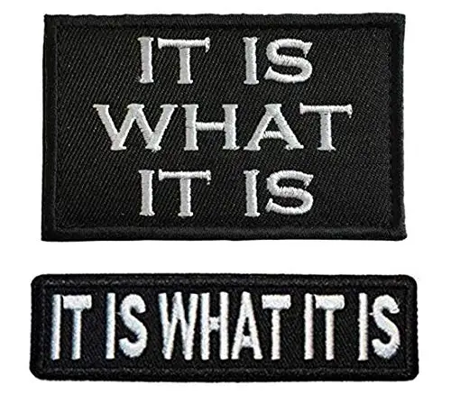 

Antrix 2 Pcs Funny It is What It is Tactical Military Embroidered Uniform Emblem Applique Patch Hook and Loop Morale Badge Patch