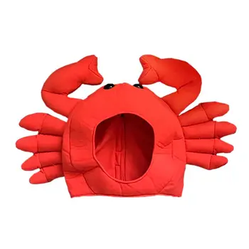 

Creative Cartoon Crab Hat Headgear Cute Sea Animal Stuffed Plush Toy Head Cover Cap Photo