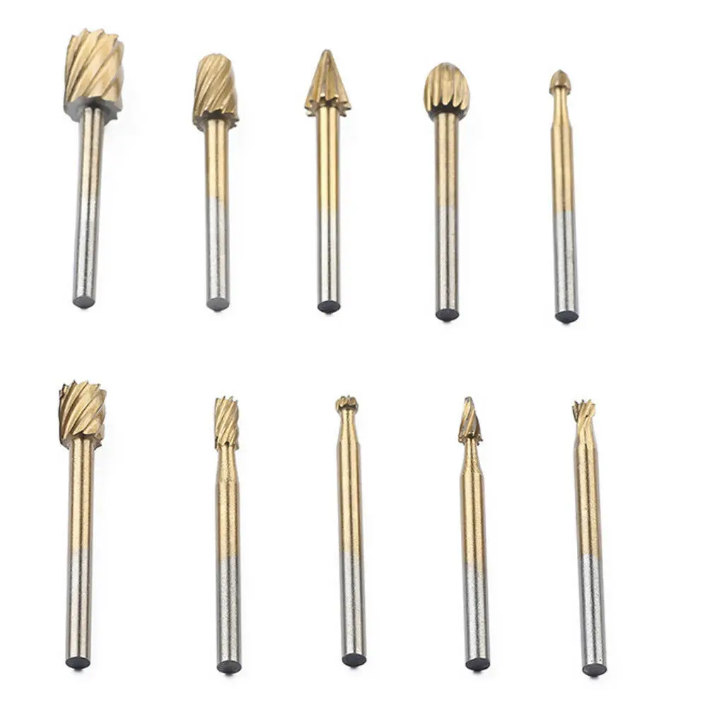 11Pcs 1/8Inch Shank Milling Rotary File Burrs Bit Locator Set Wood Carving Rasps Jewelers, Hobbyists, Craft Makers, Modelers
