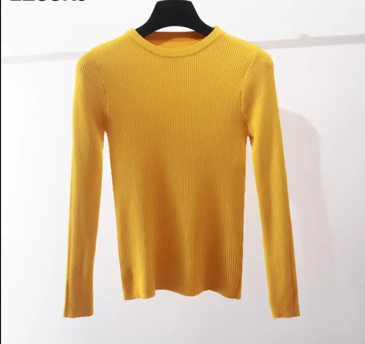 Трико женское o-cou вытягивает принты automne basique femmes chandails pull Slim Fit noir pas cher haut