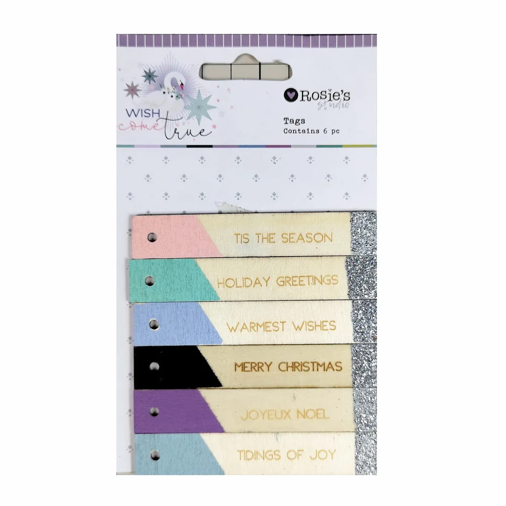 

CRZCrafter Wooden Tags with printing glitter Christmas Scrapbooking Card making Journal embellishments decoration